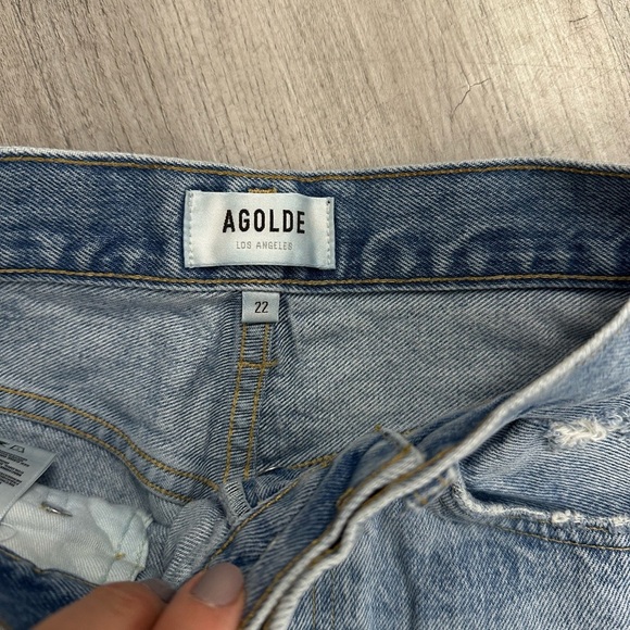 AGOLDE Distressed High-Rise Straight Jeans - Size 22 - Picture 3 of 12